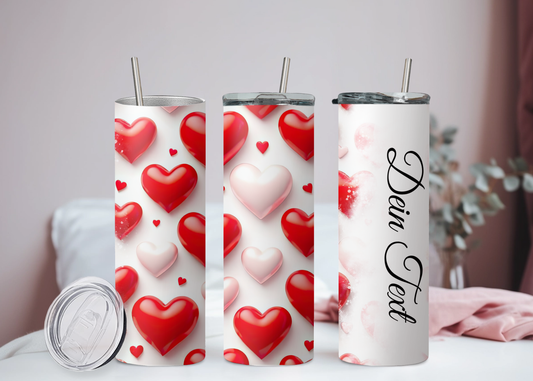 Eigener Text Becher Herzen