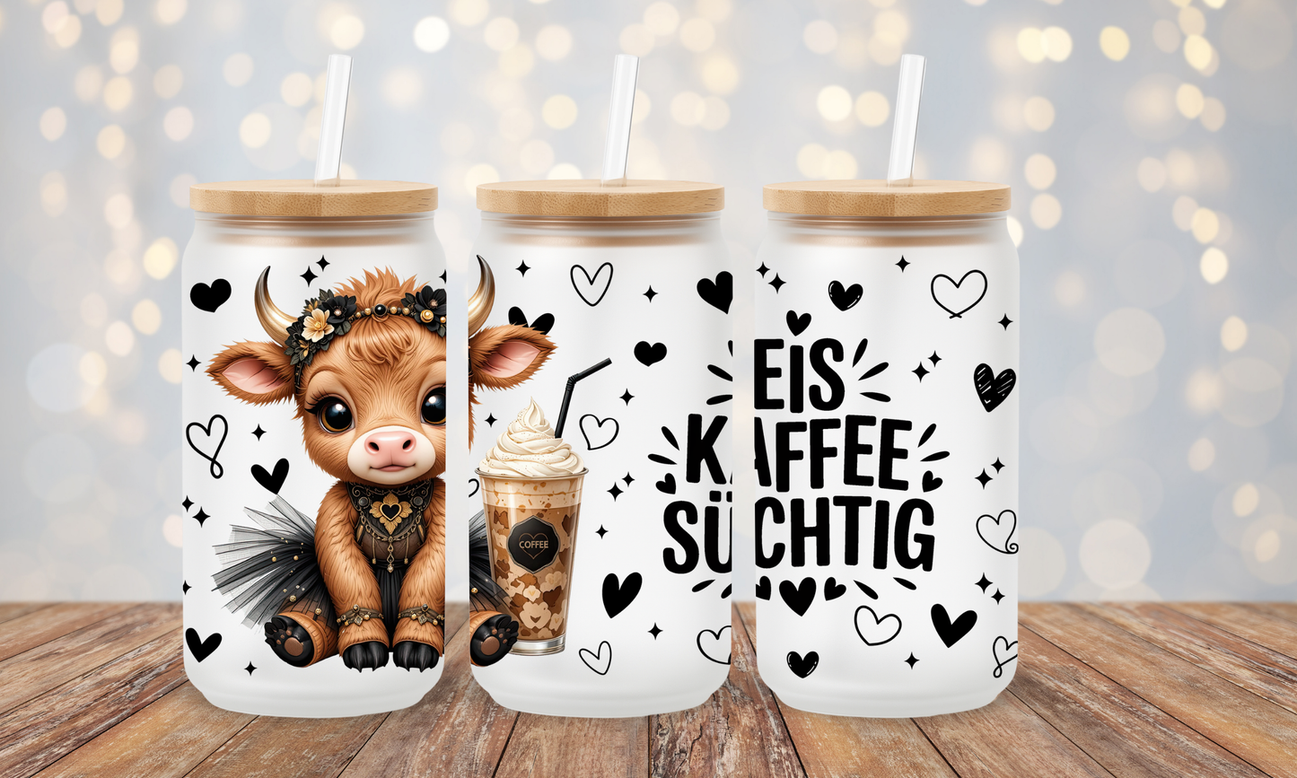 Trinkglas Eiskaffee Süchtig 2