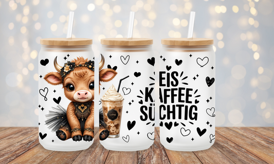 Trinkglas Eiskaffee Süchtig 2