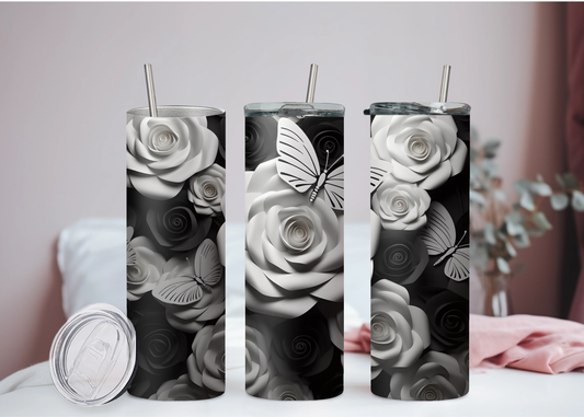 Rosen Schwarz Weiß Becher