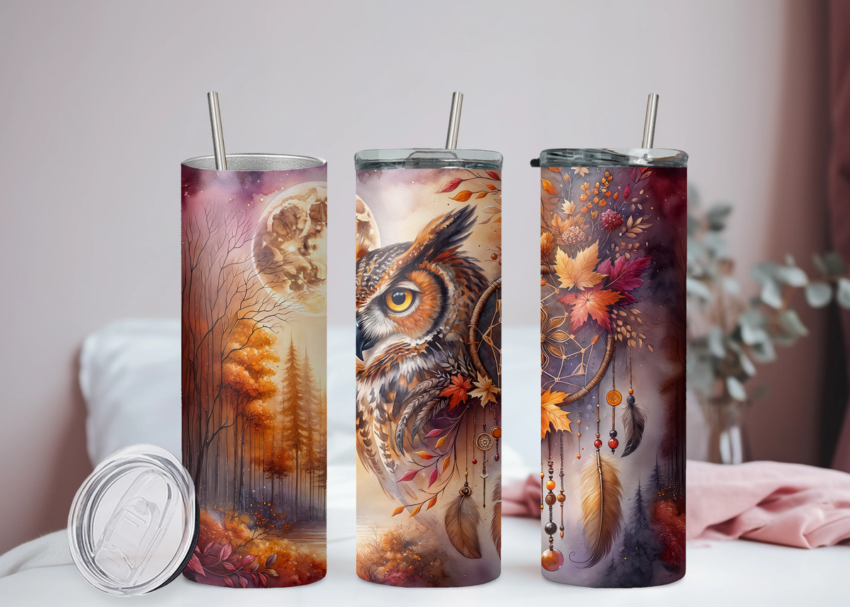 Eule Herbst Traumfänger Becher