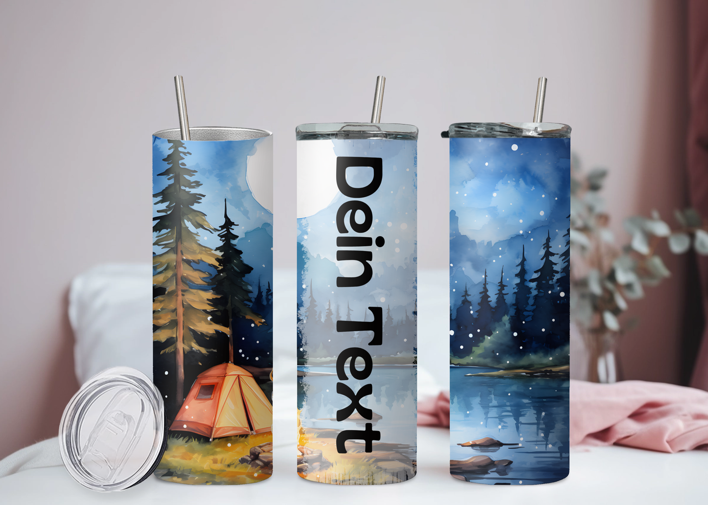 Eigener Text Becher Camping