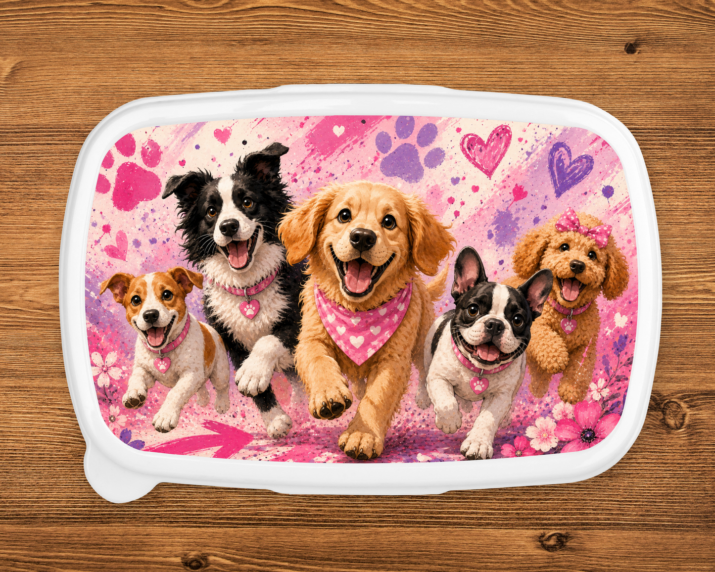 Lunchbox Hunde Rosa