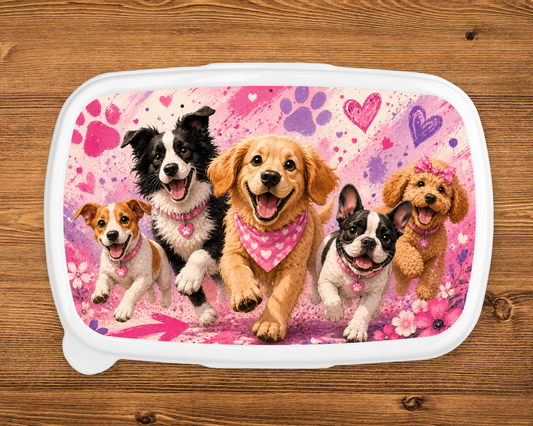Lunchbox Hunde Rosa