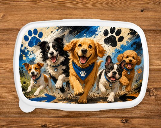 Lunchbox Hunde Blau