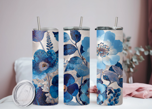Blaue Blumen Becher