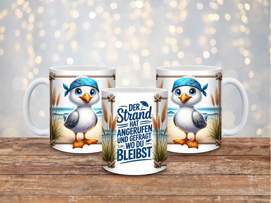 Strand hat gerufen Tasse