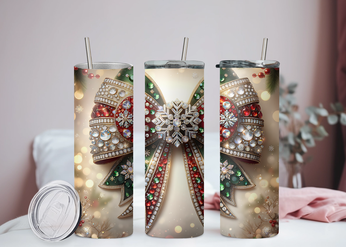 Weihnachtsschleife Becher