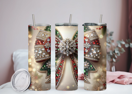 Weihnachtsschleife Becher