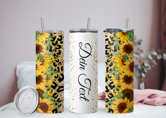 Eigener Text Becher Sonnenblumen