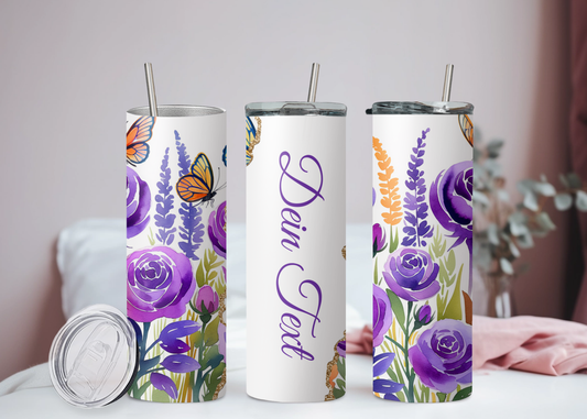 Eigener Text Becher Blumen