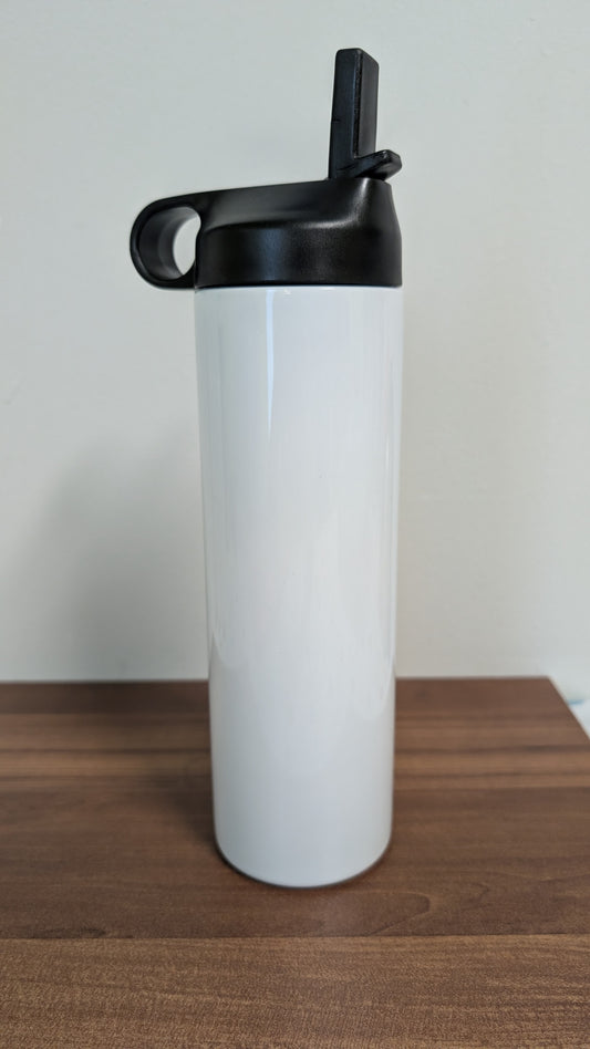 Flasche mit integriertem Strohhalm 600ml für Motivauswahl