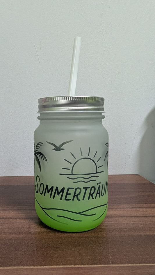 Mason Jar Glasbecher „Sommer“ – 350 ml