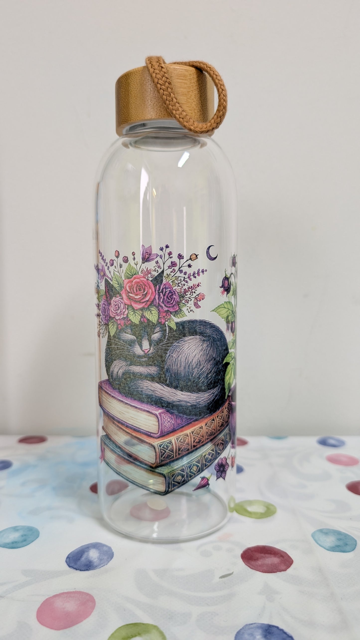 Glasflasche Katze 500ml