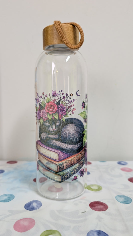Glasflasche Katze 500ml