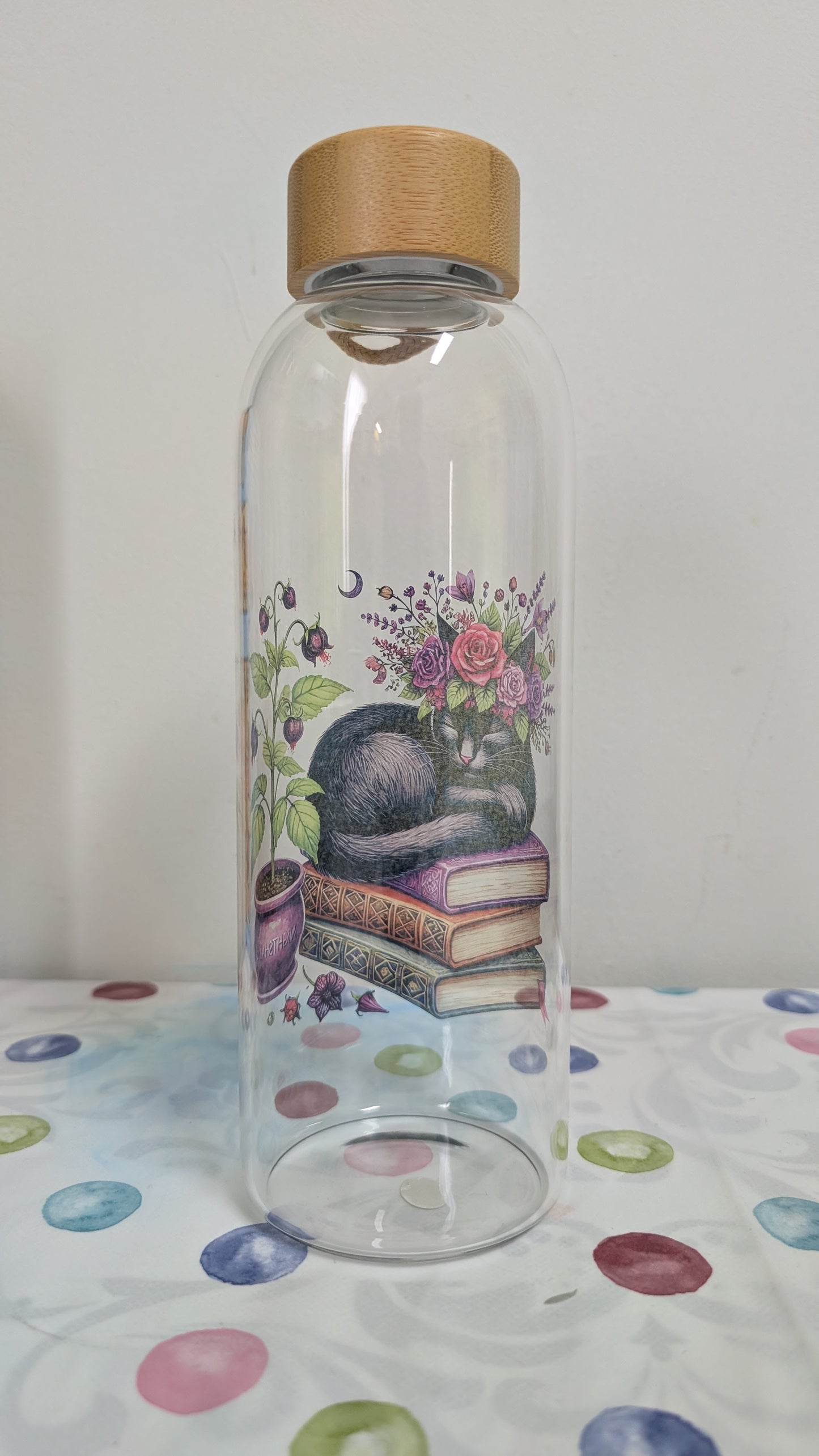 Glasflasche Katze 500ml