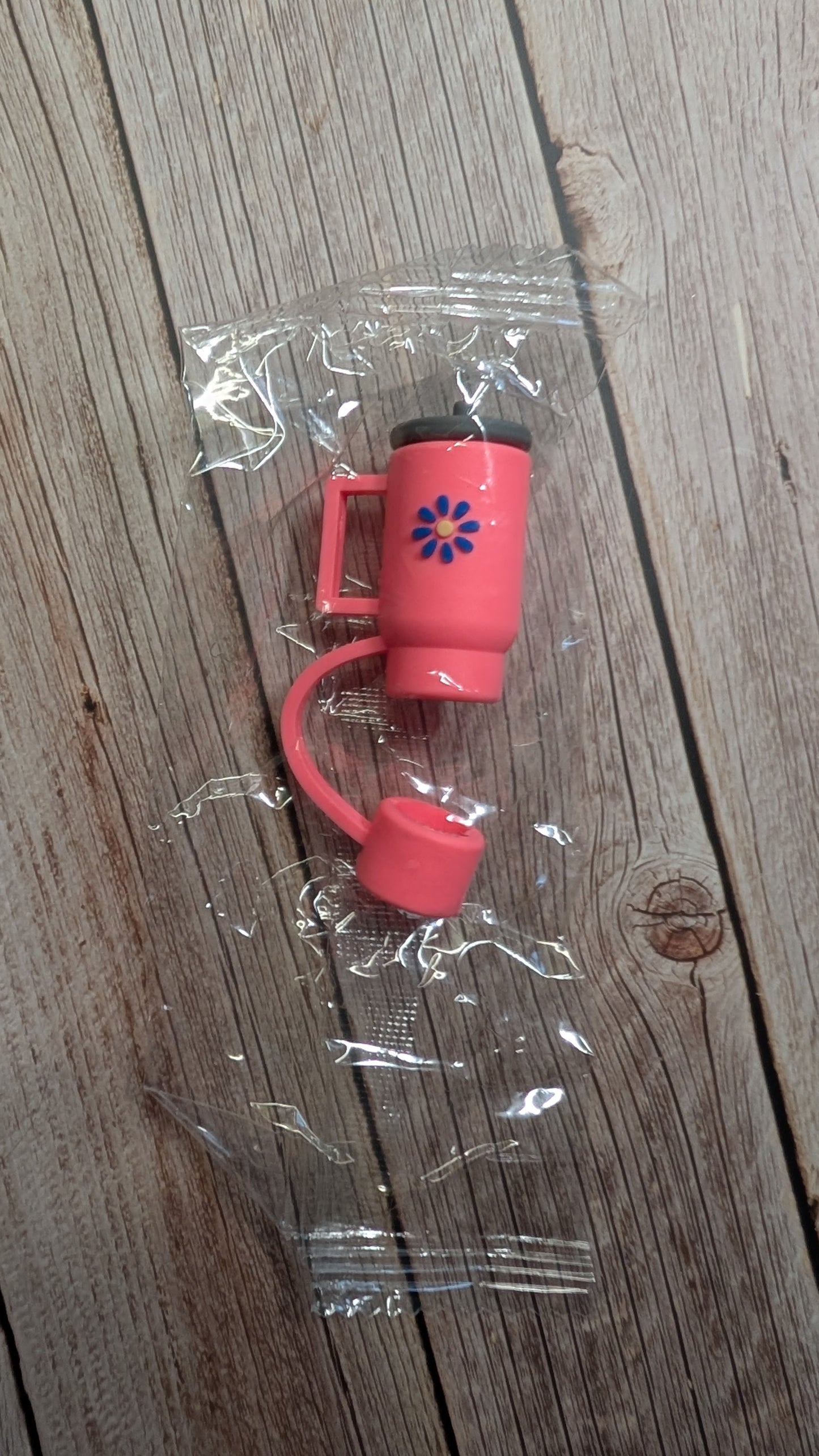 Strohhalmtopper Becher Rosarot