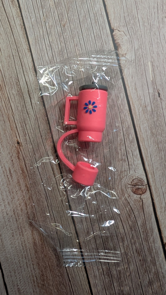 Strohhalmtopper Becher Rosarot