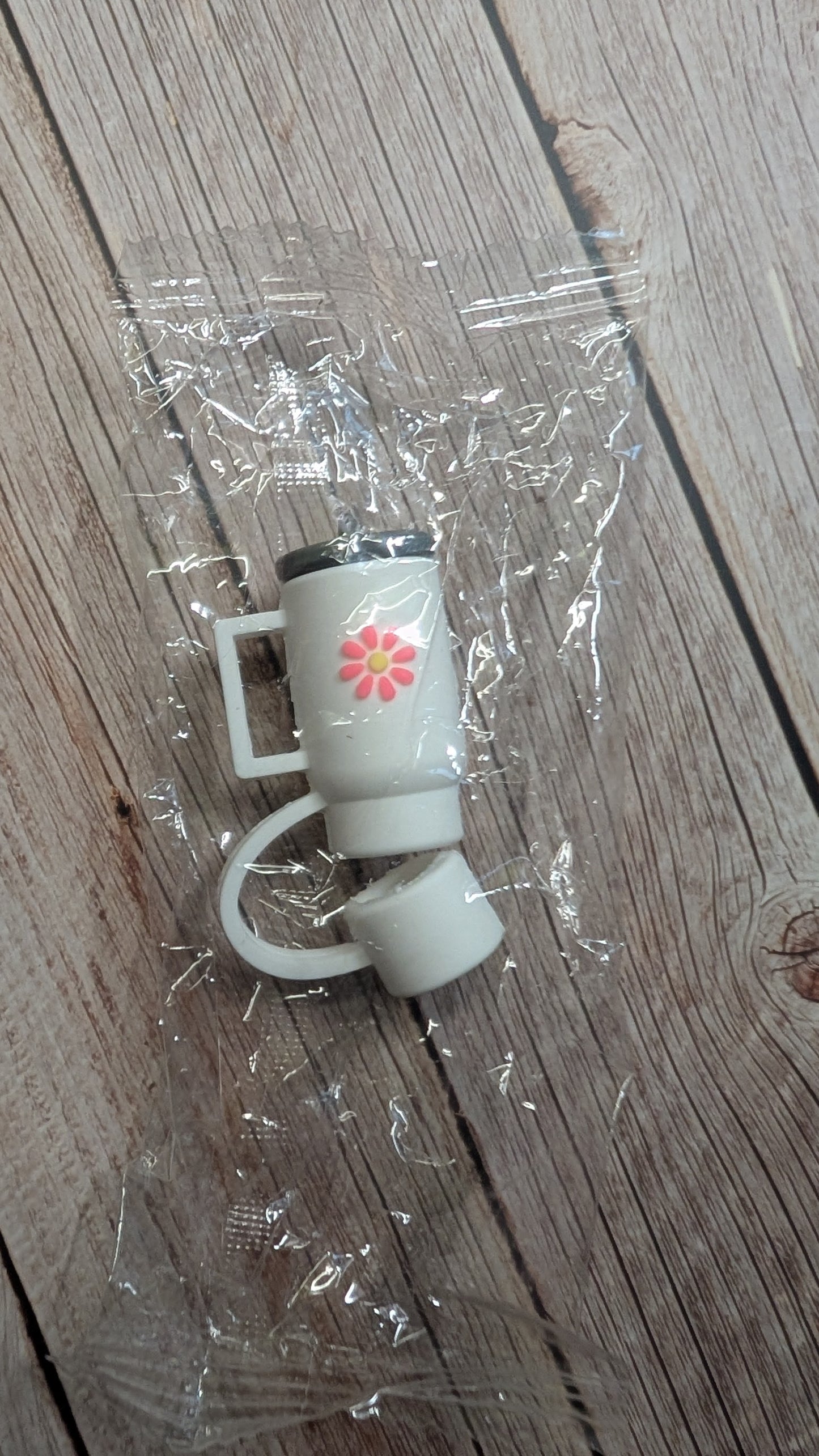 Strohhalmtopper Becher Weiß