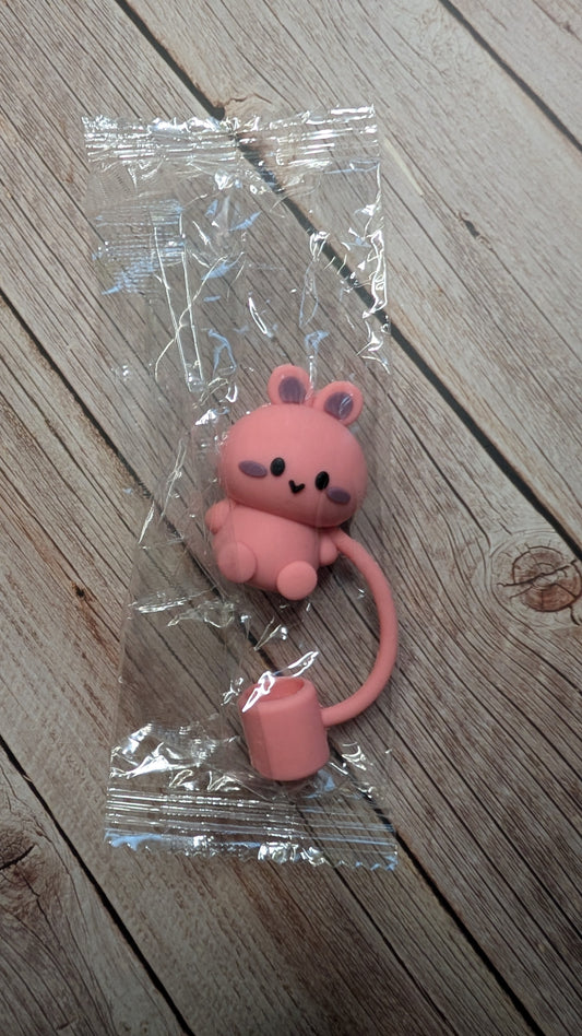 Strohhalmtopper Hase Pink