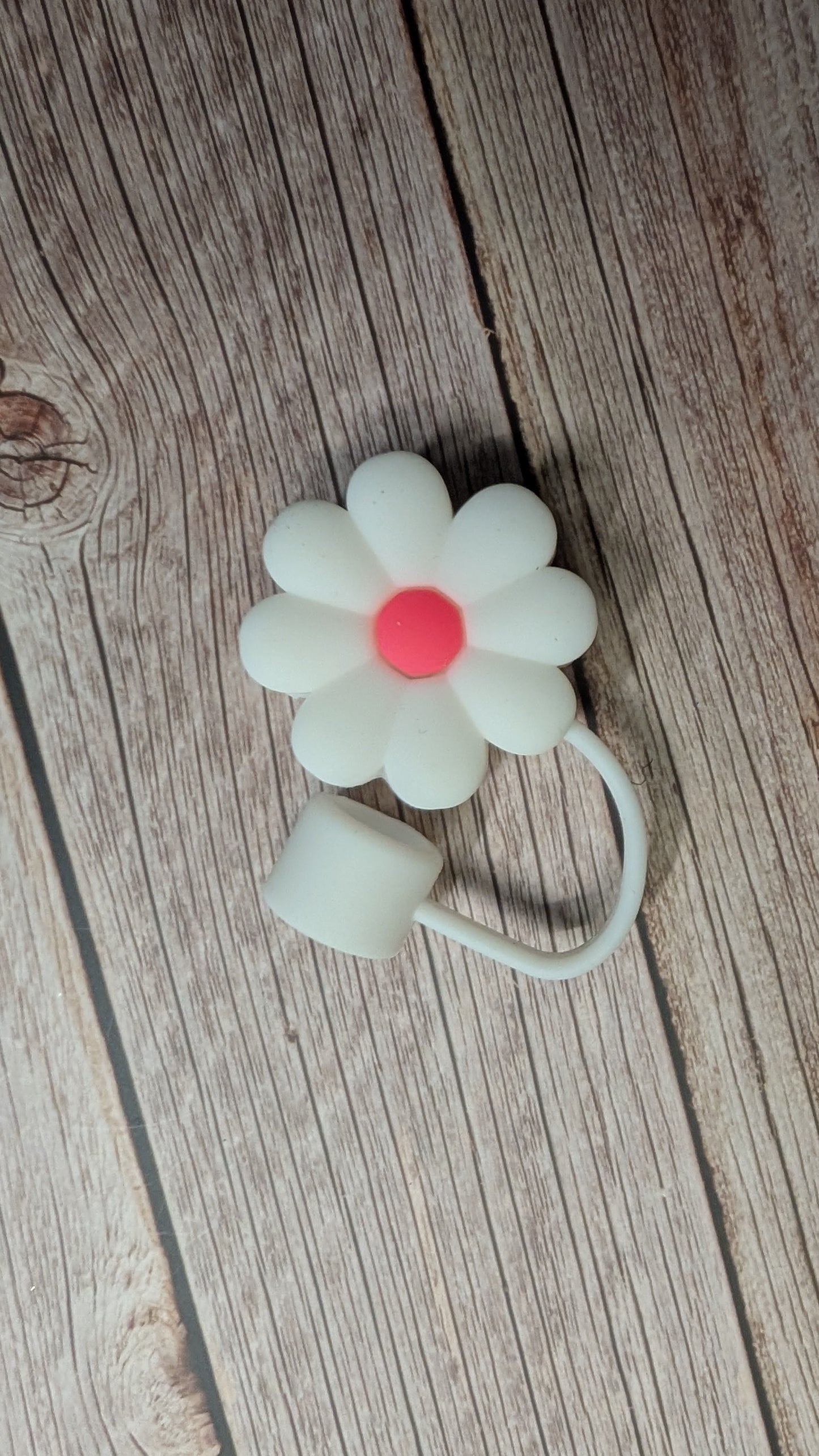 Strohhalmtopper Blume Weiß