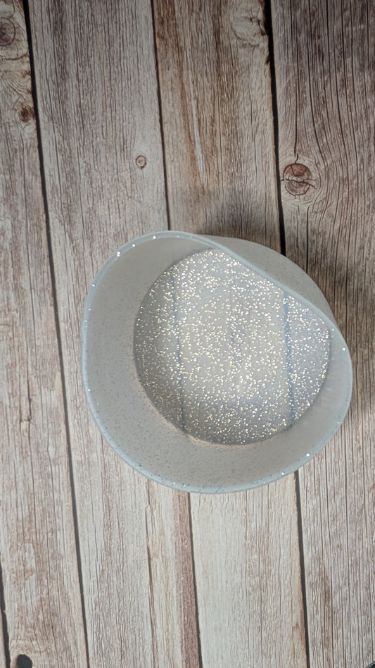 Silikonhaube Weiß Glitzer