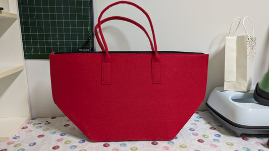 Filztasche Rot XXL mit Reißverschluss