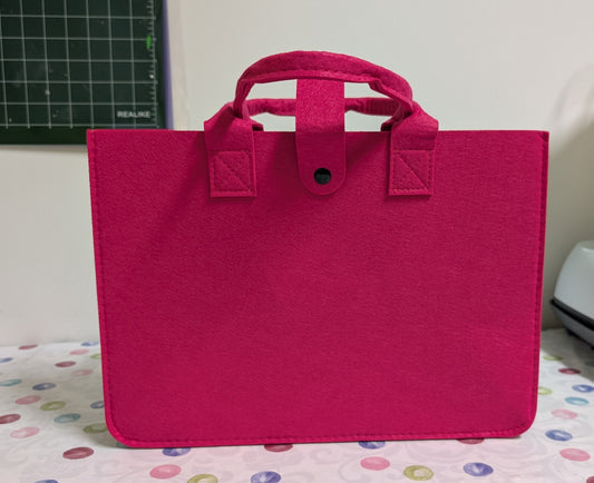 Filztasche Pink mit Knopf