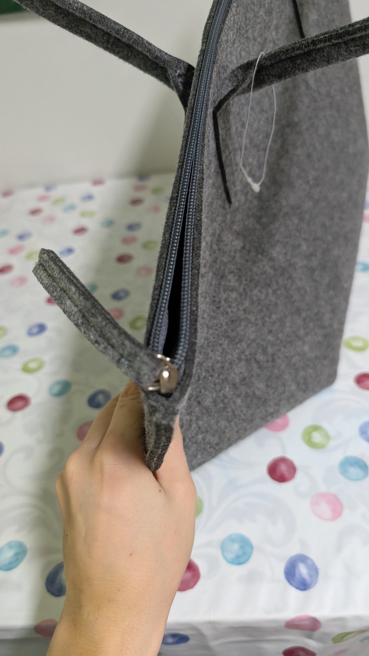 Filztasche Grau XXL mit Reißverschluss