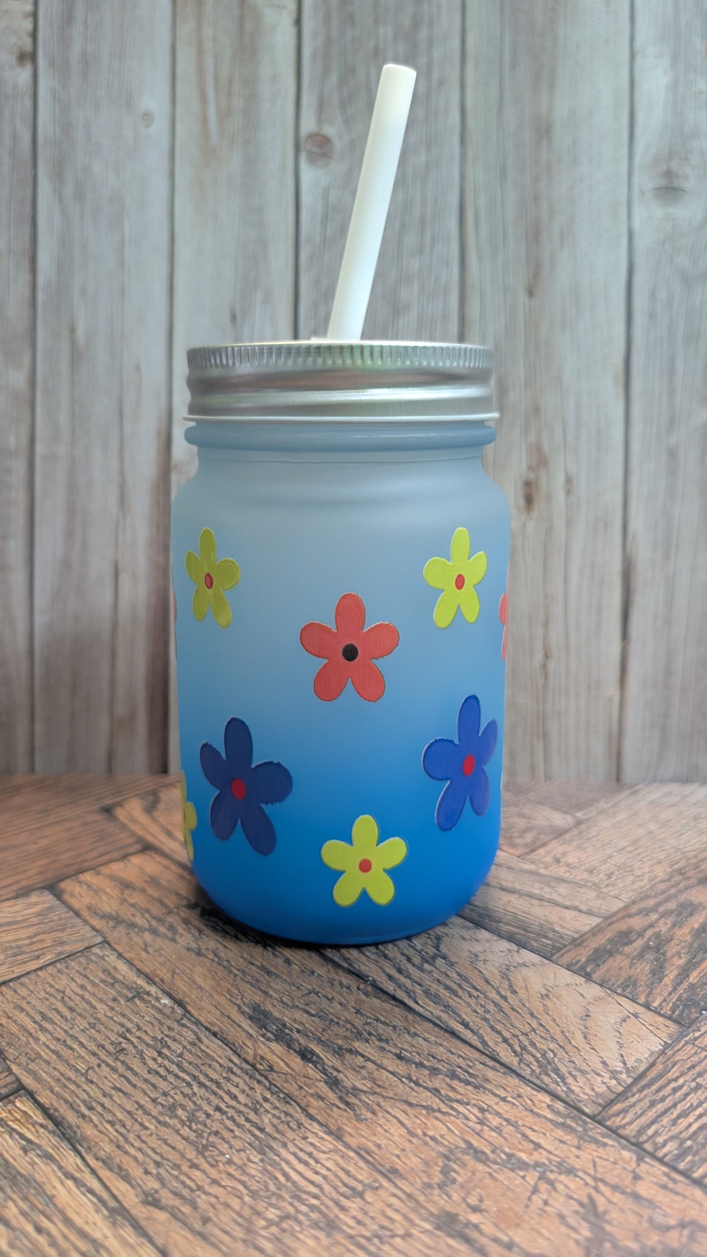 Mason Jar Glas Blau