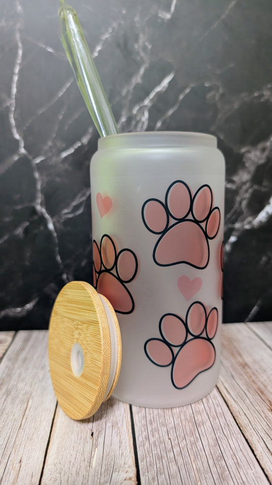 Trinkglas Frosted Pfoten B-Ware