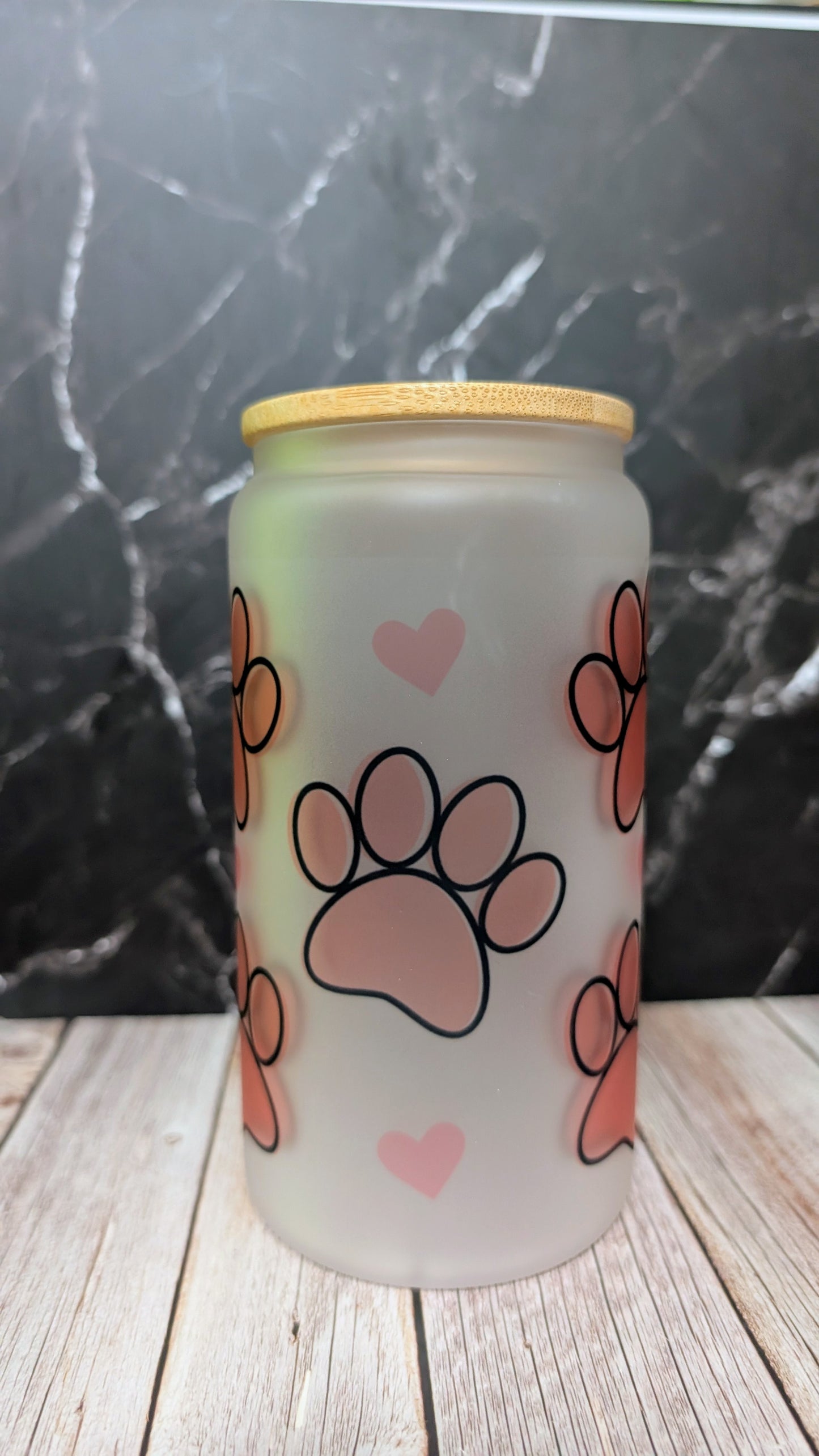 Trinkglas Frosted Pfoten B-Ware
