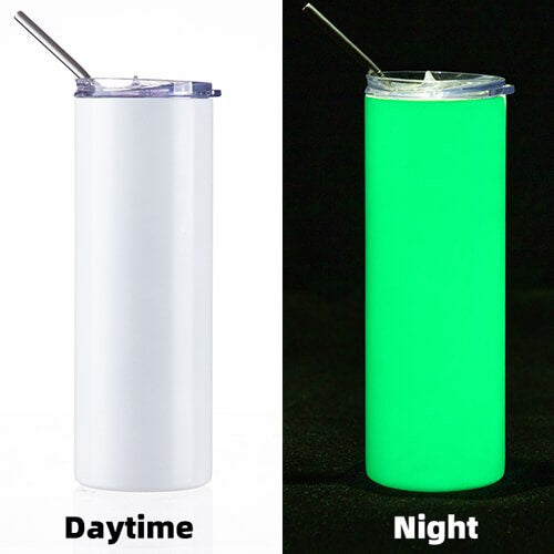 Tumblerbecher glow in the dark grün 600ml für Motivauswahl