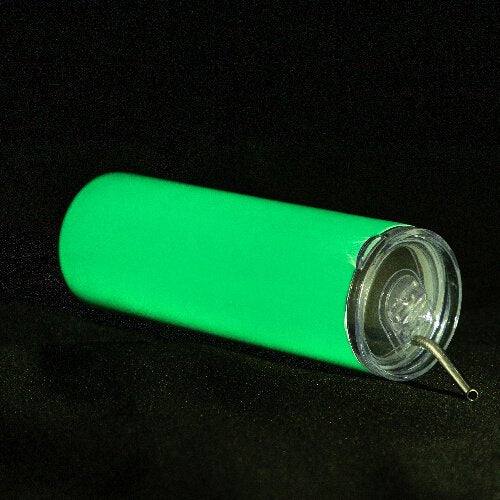 Tumblerbecher glow in the dark grün 600ml für Motivauswahl